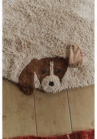 Krémszínű mosható-kézi szövésű pamut gyerek játszószőnyeg ø140 cm Dogs – Lorena Canals