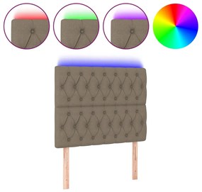 tópszínű szövet LED-es fejtámla 100x7x118/128 cm