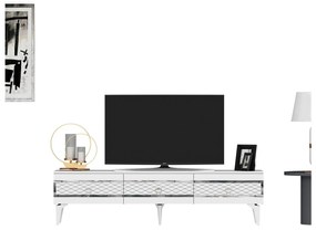TV asztal/szekrény Vadiki 2 (fehér + ezüst) . 1095404