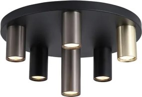 Searchlight 50570-6BK - Mennyezeti lámpatest TUBES 6xGU10/10W/230V, Ø 40 cm