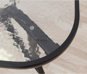Étkezőasztal, edzett üveg/acél, 150x90 cm, PASTER