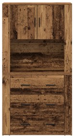 Magas szekrény Régi fa 80x33x150 cm Mérnökelt fa