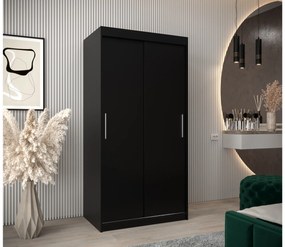 Ruhásszekrény 100 cm Toki (matt fekete + matt fekete). 1064794