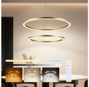 Brilagi - LED dimmelhető kábelre függesztett csillár PORTOFINO LED/98W/230V átm. 80 cm arany +távirányító