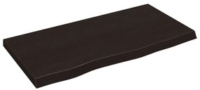 sötétbarna kezelt tömör tölgyfa fali polc 80x40x(2-4) cm