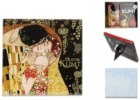 Üveg poháralátét 10,5x10,5cm, Klimt: The Kiss