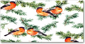 Fotó-üvegkép Vörösbegy a tűleveleken 140x70