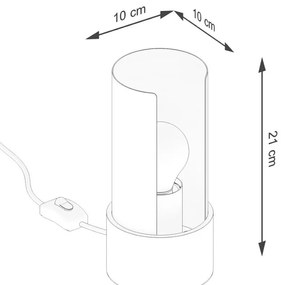 Fehér asztali lámpa (magasság 21 cm) Aurea – Sollux