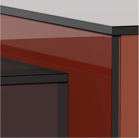 Barna üveg dohányzóasztal szett 2 db-os 50x50 cm Dice – Actona