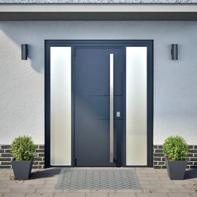 2 db antracitszürke acél kerti növénytartó 30 x 30 x 30 cm