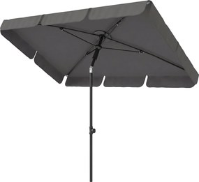 Outsunny téglalap napernyő 183 x 122 cm – hajtókaros, 3 irányú döntés, 8 borda – erkélyre, strandra és kertbe, sötétszürke | Aosom