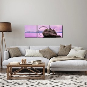 Kő a tengerben képe (órával) (90x30 cm)