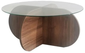 Kávésasztal BUBBLE 35x75 cm barna/átlátszó