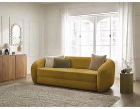 Mustársárga zsenília kinyitható kanapé 228 cm Neyo – Bobochic Paris