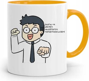 Marketingeseknek Marketing Bögre Sárga Ajándék fényképes nyomtatással