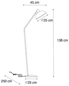 Retro állólámpa fekete bronzzal - Milou