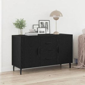 Oldalszekrény Fekete Tölgy 100x36x60 cm Mérnöki Fa