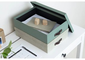 Zöld karton rendszerező dokumentumokhoz Oskar Canvas Paper Laminate – Bigso