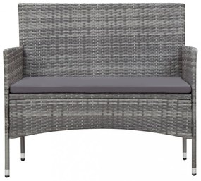 vidaXL 5 részes szürke polyrattan kerti ülőgarnitúra párnákkal