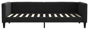 fekete szövet kanapéágy matraccal 90 x 200 cm
