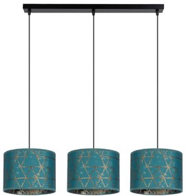 Csillár zsinóron REZO 3xE27/60W/230V türkiz