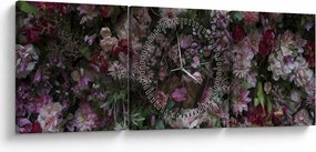 Kép - Virágfal (órával) (90x30 cm)