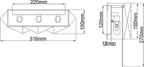 Elstead Lighting ZUMA HK-ZUMA-3W-SBG Fali lámpa 3x3,5W/G9 3000K 960LM