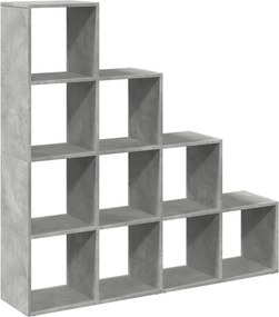 vidaXL 4 szintes betonszürke szerelt fa könyvespolc 131,5x29x131,5 cm