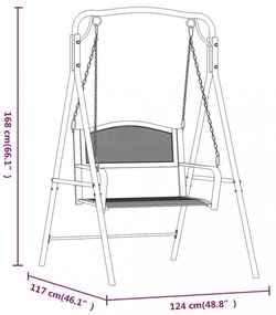 fekete acél hintapad 124 cm