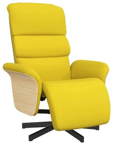 Világossárga szövet dönthető fotel lábtartóval