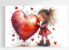 Canvas Vászonkép Gyerek Lány Szív Szerelem Barátság 120x80