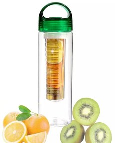 Gyümölcstartós kulacs, limonádé készítő palack (Zöld)