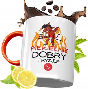 Narancssárga Bögre Fodrásznak Fodrász Ajándék fényképes nyomtatással