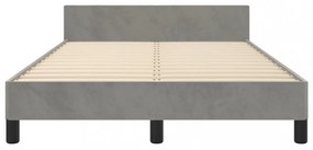 világosszürke bársony ágykeret matrac nélkül 120x200 cm