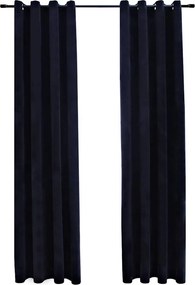 vidaXL 2 db fekete bársony sötétítőfüggöny gyűrűkkel 140 x 175 cm