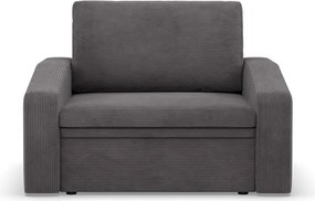 Vertico fekvőfotel, 90 cm széles, kordbársony, szürke