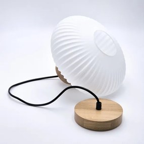 Csillár zsinóron HARMONY 1xE27/15W/230V átm. 25 cm fehér/tölgy