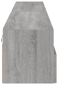 2 db szürke -tölgyszín szerelt fa fali TV-szekrény 100x30x30 cm