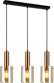 ITALUX PND-5581-3-BRO-AMB SARDO Többágú Függesztett Lámpa E27 IP20