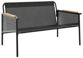 fekete acél kerti pad párnákkal 116 cm