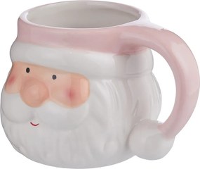 SANTA kerámia bögre, Mikulás 400ml , rózsaszín