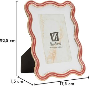 Piros-aranyszínű fém-üveg álló képkeret 17,5x22,5 cm Elizabeth – Mauro Ferretti