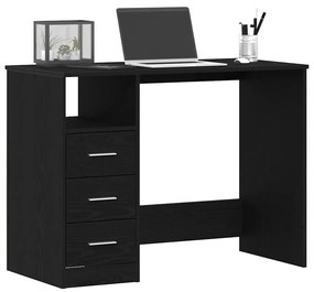 fekete tölgy szerelt fa íróasztal fiókokkal 102 x 50 x 76 cm