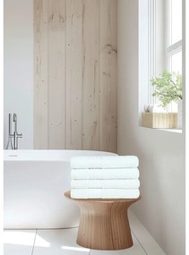 Fehér frottír pamut törölköző szett 4 db-os 50x100 cm – Good Morning