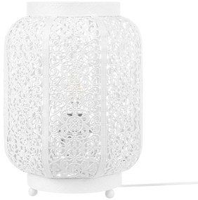 Marokkói fehér fém asztali lámpa 27 cm SOMES Beliani