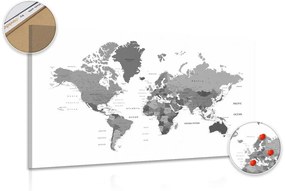 Parafa kép világ térkép fekete fehérben