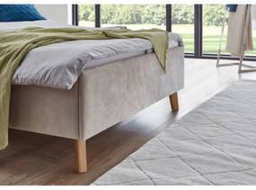 Bézs kárpitozott franciaágy ágyráccsal 140x200 cm Piano – Meise Möbel