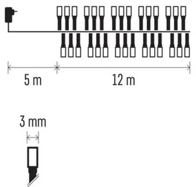 LED Karácsonyi kültéri lánc 600xLED/17m IP44 hideg fehér