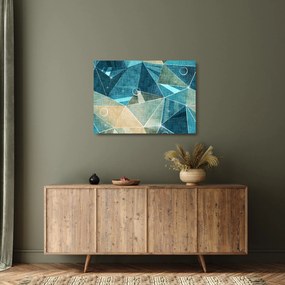 Kép - Türkiz absztrakció (üvegen) (70x50 cm)