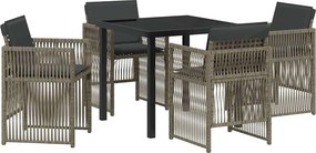 vidaXL Kert étkező szett 5 pcs Szürke Porszórt acél